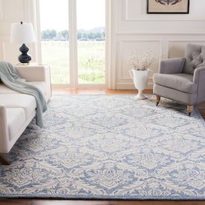 Micro-Loop Blue 8 ft. x 10 ft. Floral Area Rug