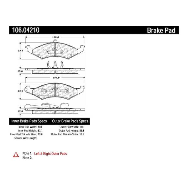 Centric Parts Disc Brake Pad Set 1986-1991 Ford Taurus 2.5L