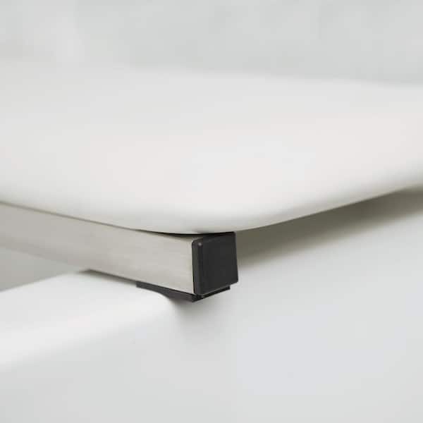 Seachrome Naugahyde White Cushion Solid Surface Wall Mount