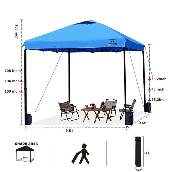 Unbranded - 10 ft. x 10 ft. Pop Up Commercial Canopy Tent-Waterproof and Portable Outdoor Shade with Adjustable Legs, Air Vent