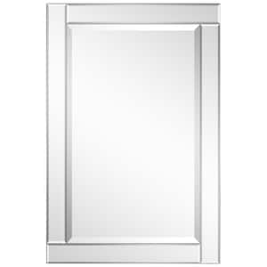 Medium Rectangle Clear Beveled Glass Contemporary Mirror (36 in. H x 24 in. W)