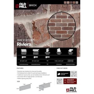 7.625 in. x 2.25 in. x 0.5 in. Riviera Thin Brick Singles (Box of 50-Bricks)