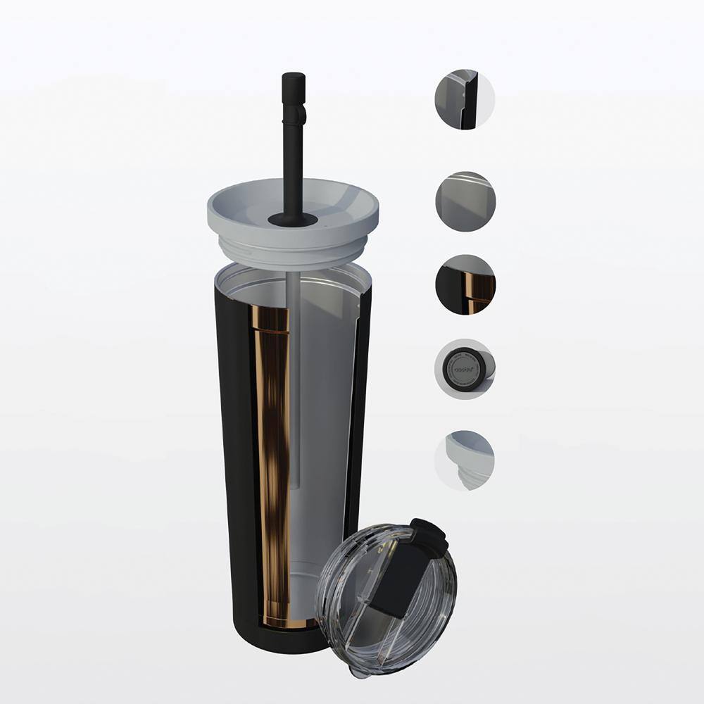 Red Stainless Steel Insulated Travel Tumbler with Dual Lid