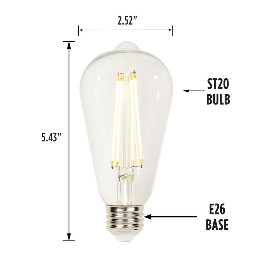 Clear 6-Pack Dimmable LED Filament Bulbs for Commercial Use