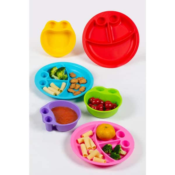 EAT4FUN 6-Piece Assorted Colors Plate and Bowl Set