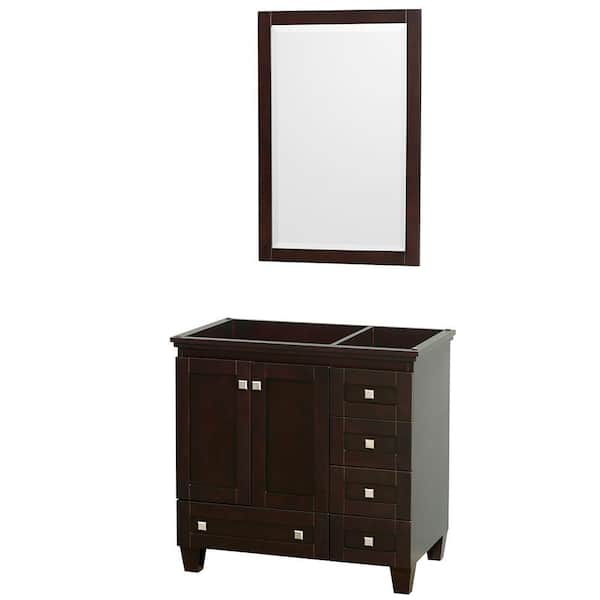 Wyndham Collection Acclaim 36 in. Vanity Cabinet with Mirror in Espresso