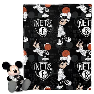 NBA Nets Basketball Mickey Hugger Pillow and Silk Touch Throw Set