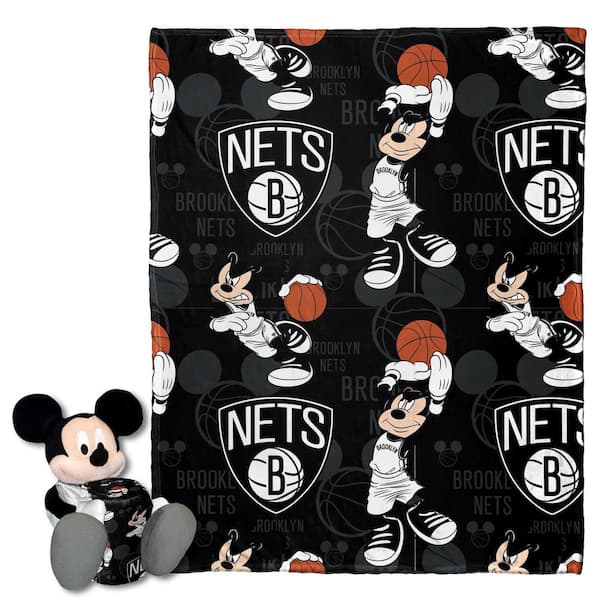 THE NORTHWEST GROUP NBA Nets Basketball Mickey Hugger Pillow and Silk Touch Throw Set