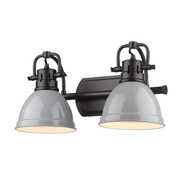 Golden Lighting Duncan 16.5 in. 2-Light Matte Black Bath Vanity Light
