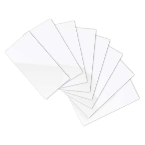 Yipscazo Subway Collection Marble Polished White 3 in. x 6 in. PVC Peel and Stick Tile (12.5 sq. ft/100-Sheets)