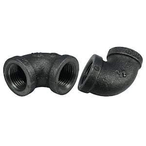 1/2 in. Black Iron 90° Elbow (2-Pack)
