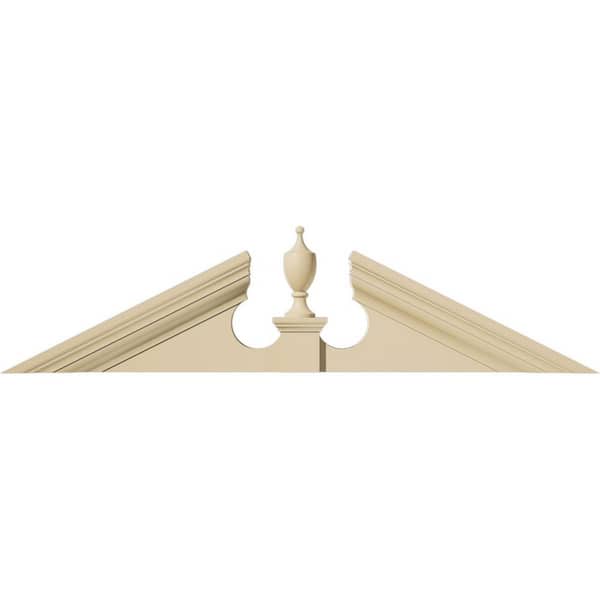 Ekena Millwork 38-in W x 9-1/2-in H x 2-3/4-in P (Pitch 6/12) Acorn Signature Urethane Pediment (Acorn Ships Unattached in Box), Primed