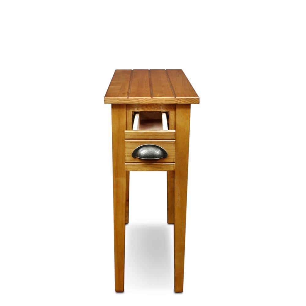 Candleglow Brown Narrow Wood End Table with Storage