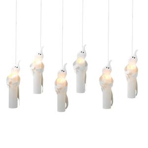 11.22 in. H White Metal Ghosts Flameless Halloween Candles (Set of 6)