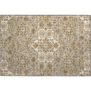 Mayfield Premium Machine Washable Abstract AMF1853 Taupe 2 ft. x 3 ft. Area Rug