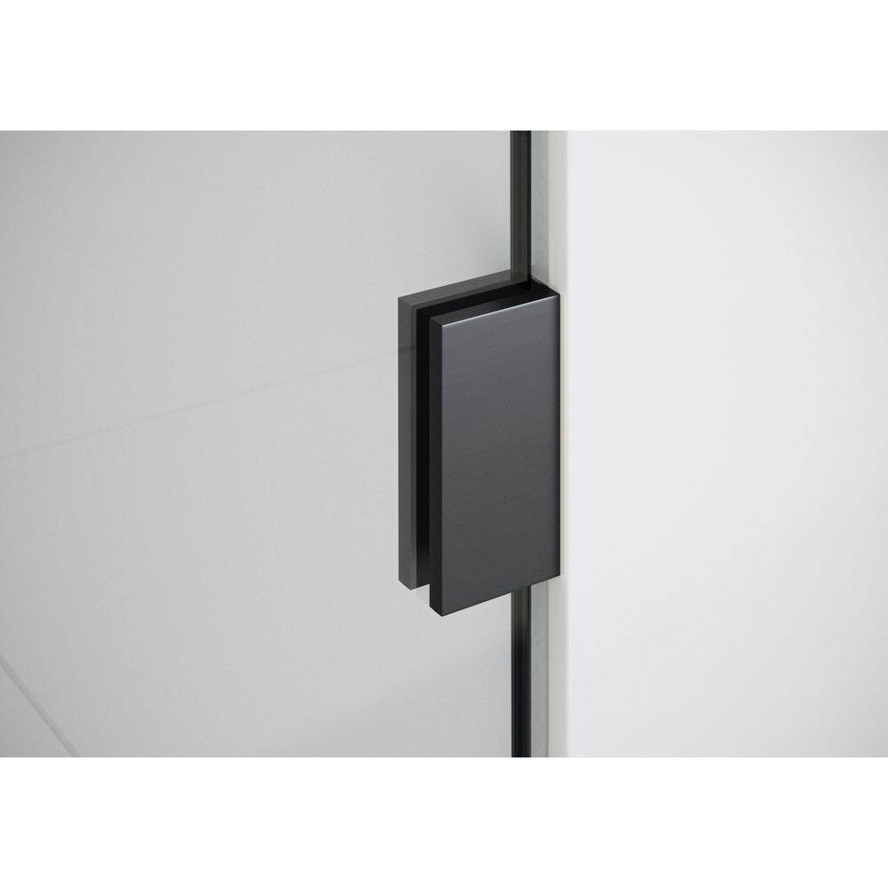 Matte Black Frameless Arched Glass Shower Panel
