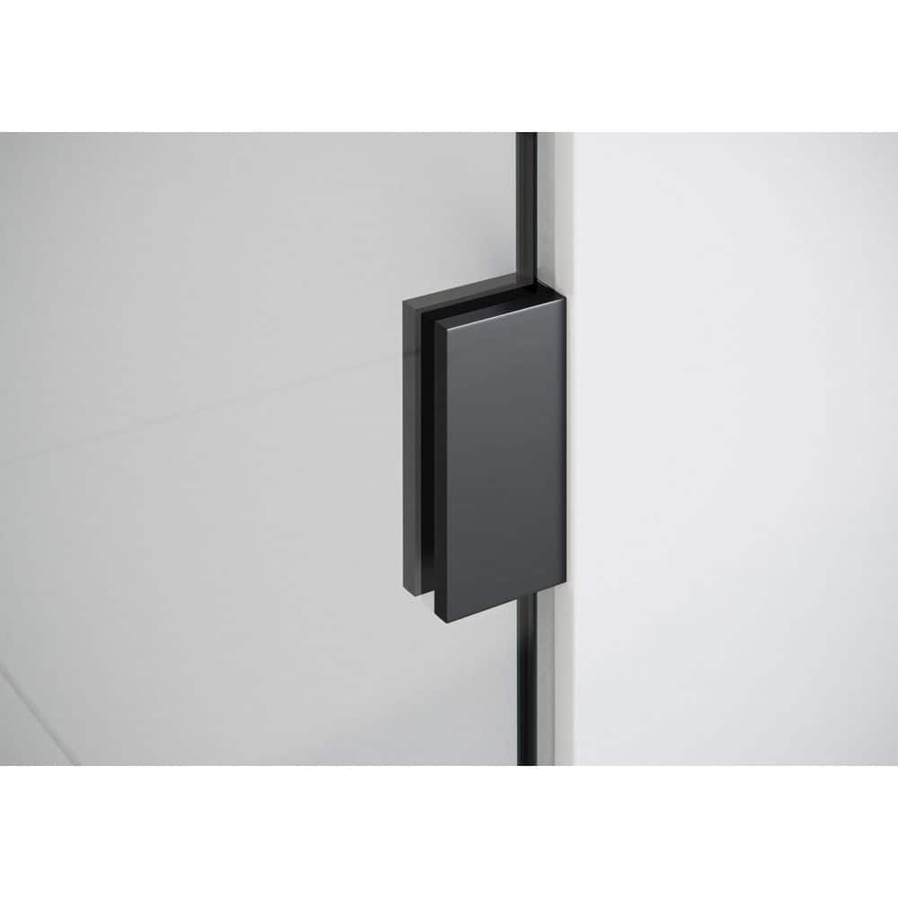 Matte Black Frameless Glass Shower Bath Door 58.25" x 48.5"