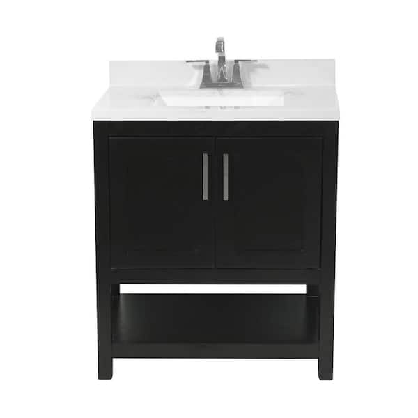 Amluxx Tufino 31 in. Bath Vanity in Espresso with Cultured Marble ...