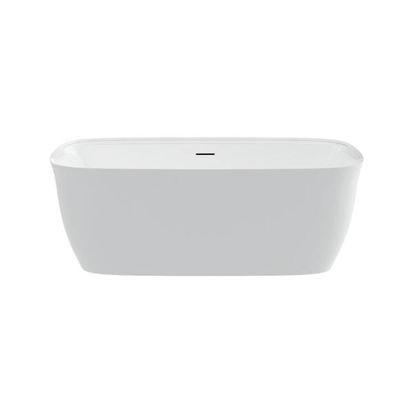 A&E Panya 63 in. x 31.5 in. Soaking Bathtub with Middle Drain in