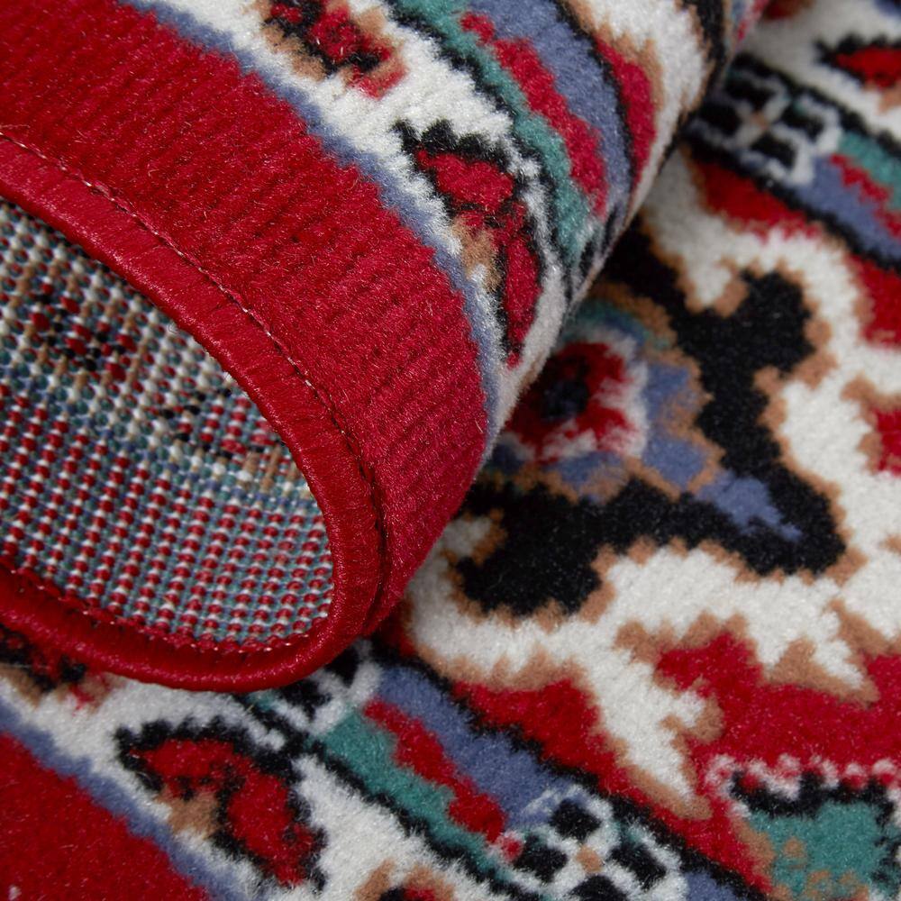 Ariana Red and Blue Synthetic Traditional 3-Piece Rug Set