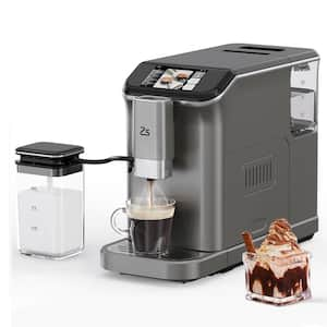 2 Cup 20 BAR Touch Screen All-In-One Espresso Machine in Silver with Built-in Grinder & Automatic Milk Frother