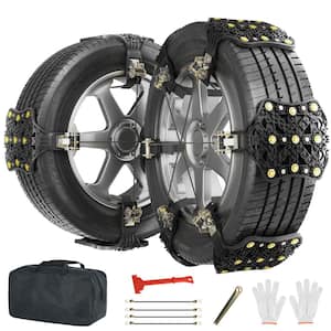 10-Pack TPU Tire Snow Chains Anti Slip Tire Chains for Tire Width 7 in. -11 in. Tire Snow Security Chains for Cars Black