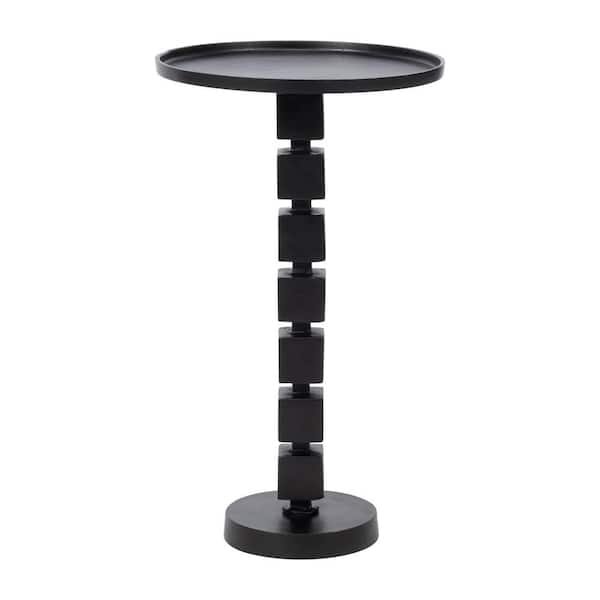 Liv & Skye 15 in. Black Circle Aluminum Accent Table