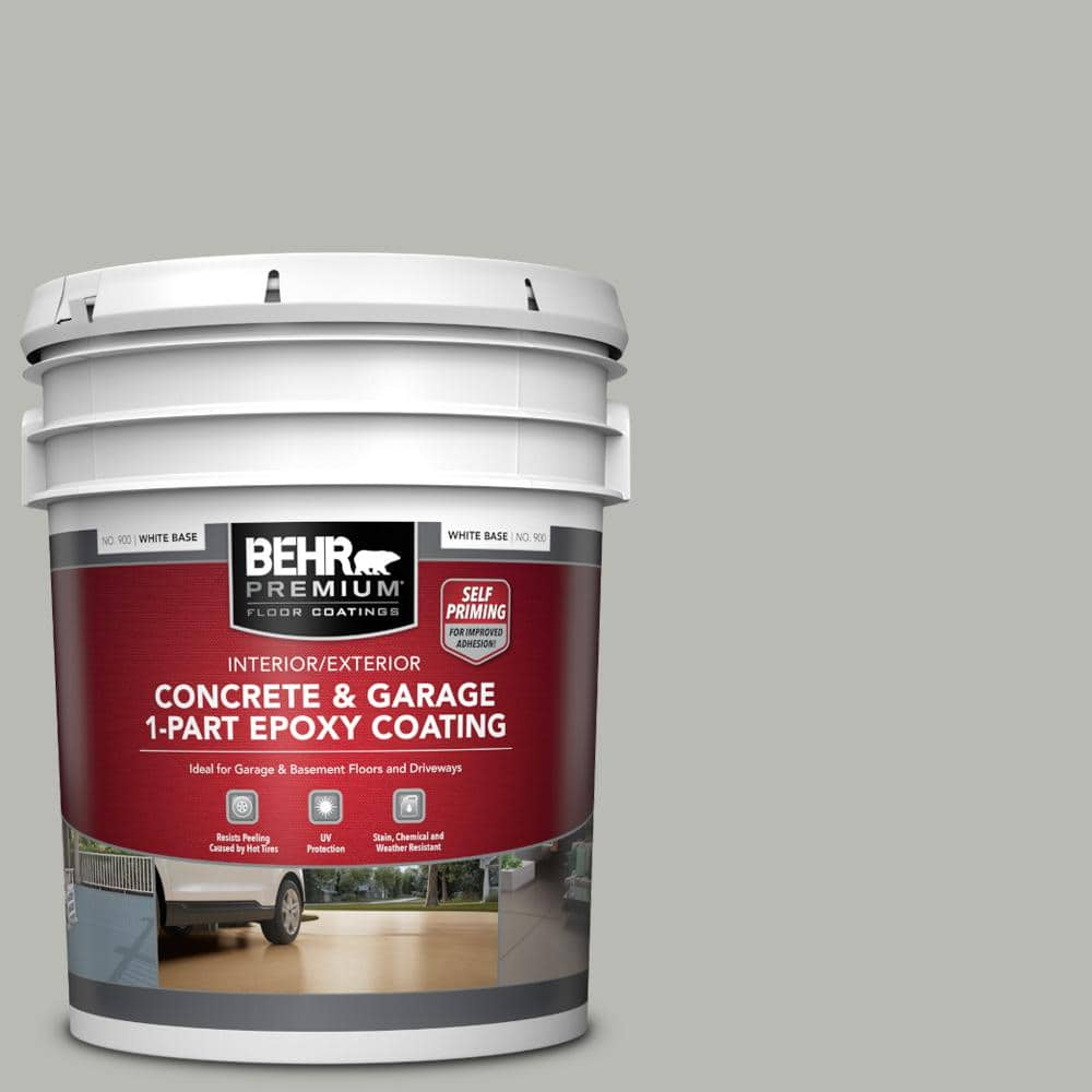 BEHR PREMIUM 5 Gal. #PPU18-11 Classic Silver Self-Priming 1-Part Epoxy ...