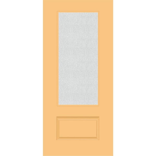 Steves & Sons Legacy 36 in. x 80 in. Universal Handing 3/4 Lite Rain Glass Jackfruit Finish Fiberglass Front Door Slab