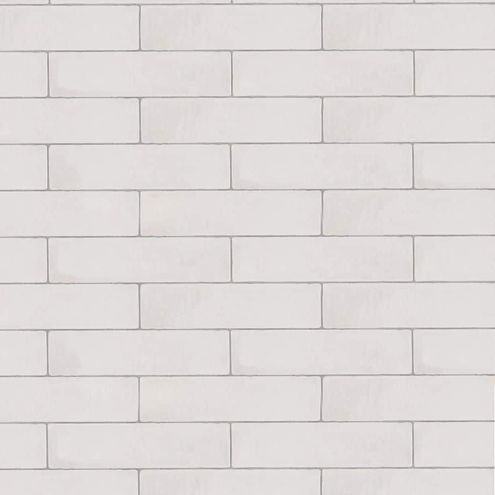 Jeffrey Court Cotton Blossom White 2.5 in. x 9.75 in. Glossy