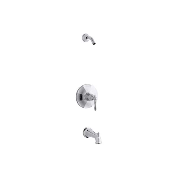 KOHLER 1-Handle Rite-Temp Bath and Shower Valve Trim Kit in Polished Chrome Less Showerhead (Valve Not Included)