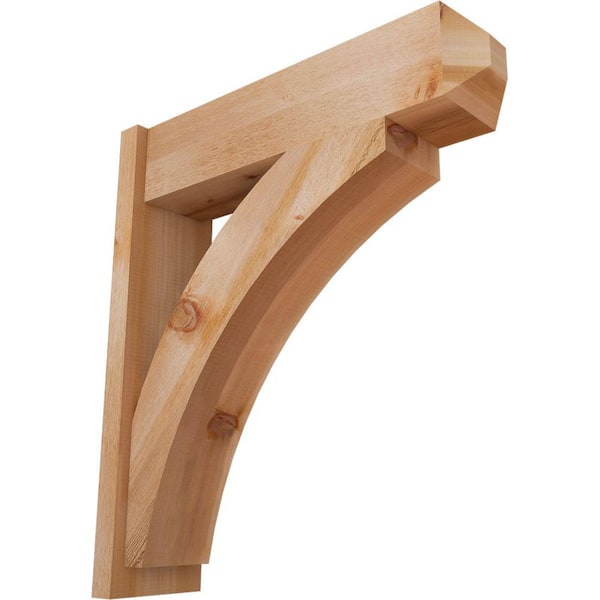 Ekena Millwork 8 in. x 34 in. x 30 in. Thorton Craftsman Rough Sawn Western Red Cedar Outlooker