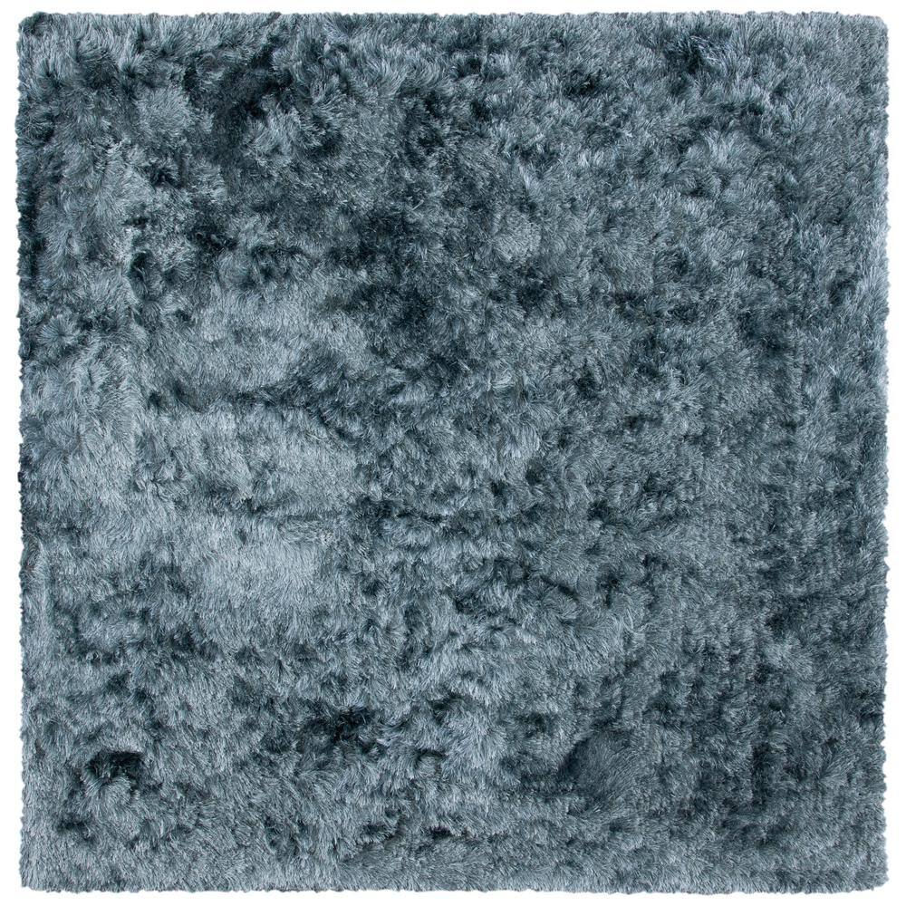 Slate 6' x 6' Square Hand-Tufted Shag Area Rug