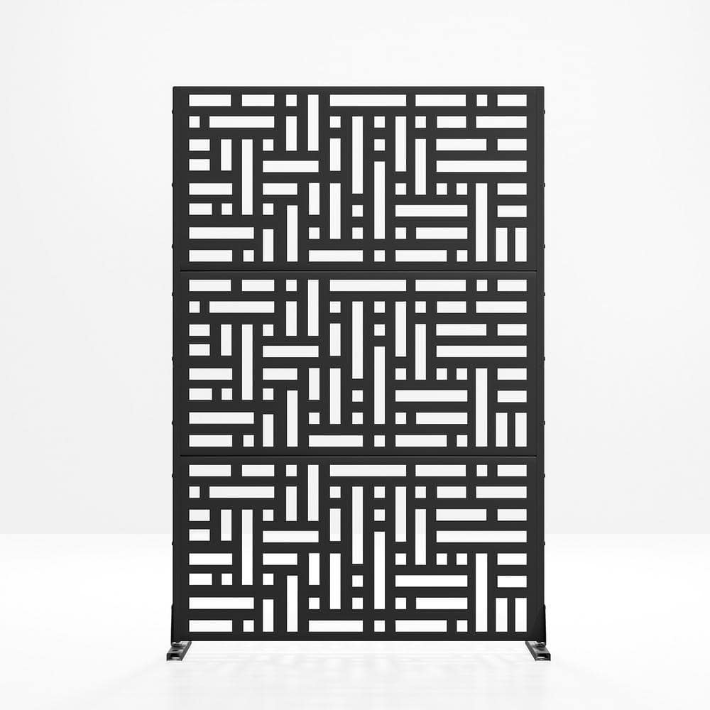 72 in. H x 47 in. W Metal Steel Outdoor Privacy Screen, Freestanding Partit