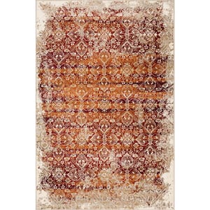 Heritage Ivory/Rust 8 ft. x 10 ft. Anna Distressed Moroccan Area Rug