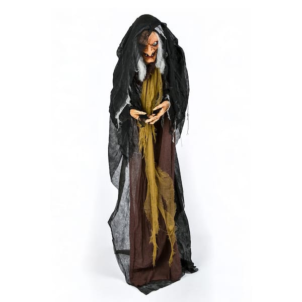 National Tree Company 63 in. Animated Halloween Old Hag Witch, Sound Activated