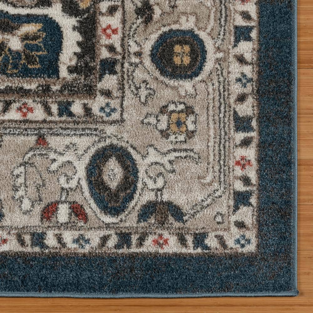 Heirloom Blue and Beige Tufted Rectangular Area Rug