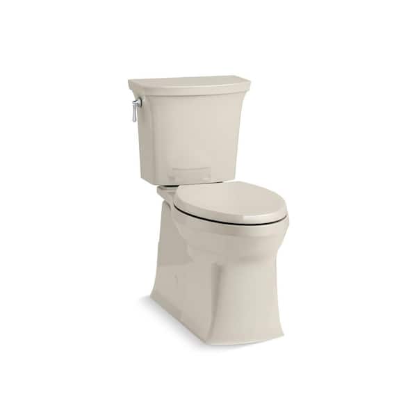 KOHLER Corbelle 12 in. Rough In 2-Piece 1.28 GPF Single Flush Elongated Toilet in Sandbar Seat Not Included