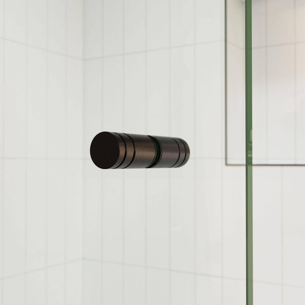 Illume 60" x 58.25" Frameless Glass Bathtub Door with Oil Rubbed Bronze Hinges