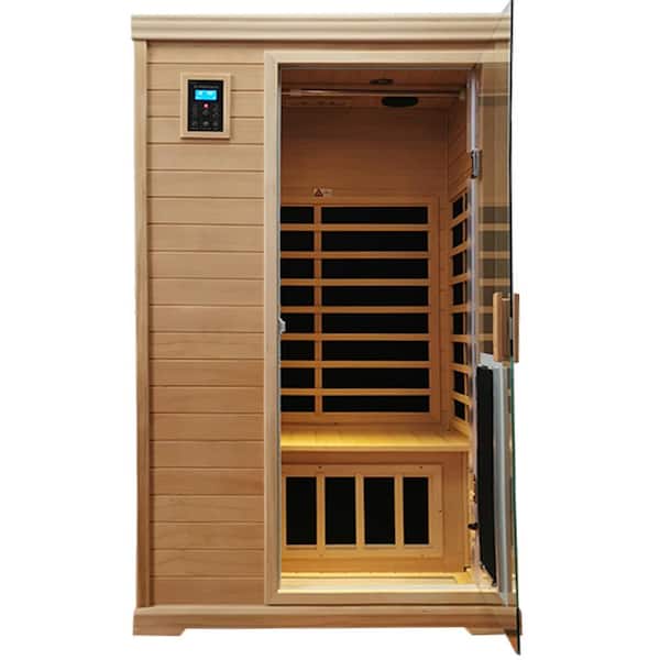 Spreek luid nadering schoenen HwoamneT 2-Person Sauna with 8 Low EMF Heaters and Bluetooth Audio, 1 LED  Reading Lamp and 2 Chromotherapy Lights HM#SAM063203 - The Home Depot
