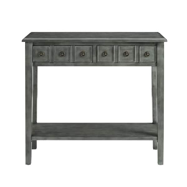 Powell Company Strand 34.75 in Grey 2-Drawer Console Table