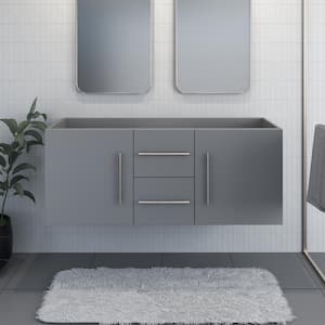 Napa 60 in. W x 22 in. D x 21 in. H in. Double Sink Bath Vanity Cabinet without Top in Gray, Wall Mounted