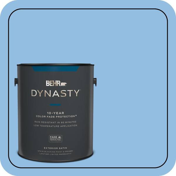 BEHR DYNASTY 1 gal. #P520-3 Toile Blue Satin Enamel Exterior Stain-Blocking Paint & Primer