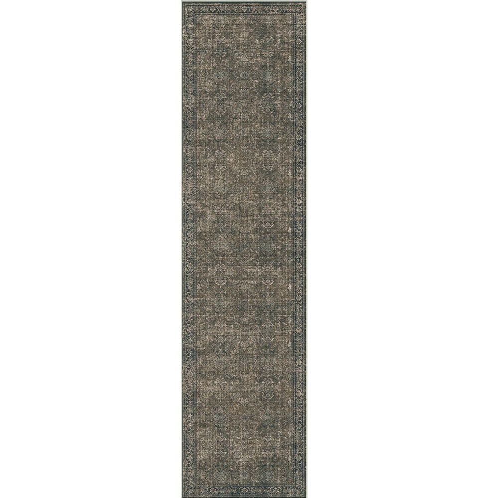 Manhattan Brown 2 ft. x 8 ft. Distressed Vintage Floral Washable Runner Rug price history on PriceWatchPro
