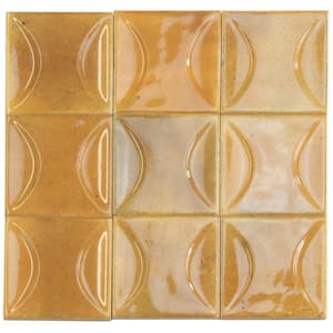 Antiek Orange 3.94 in. x 3.94 in. Glossy Ceramic Square Deco Wall Tile (5.39 sq. ft./case) (50-pack)