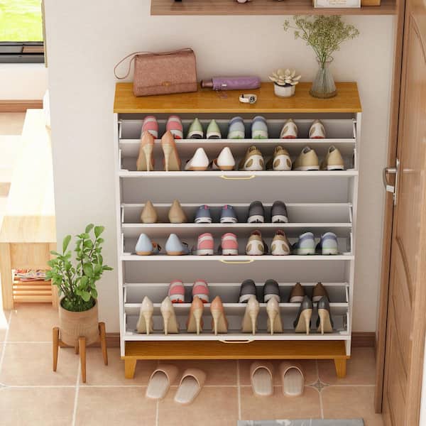 Wooden Shoe Rack, Wood Shoe Shelf –