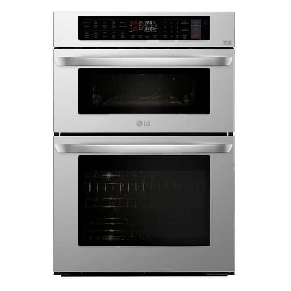 LG 30 in. Combination Double Electric Smart Wall Oven w/Convection, EasyClean, Built-in Microwave in Stainless Steel
