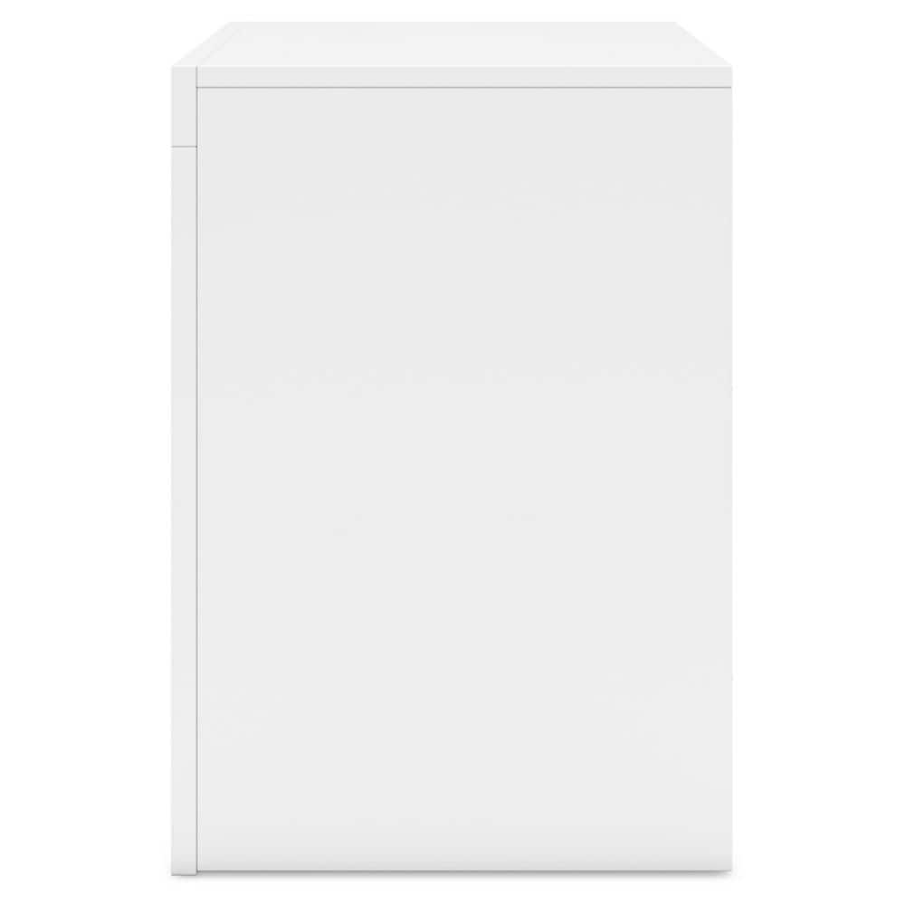 White Transitional 2-Drawer Nightstand with Metal Handles