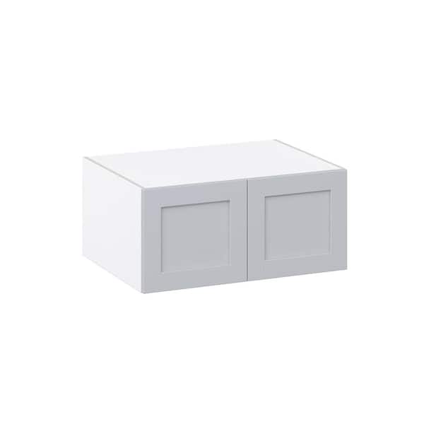 J COLLECTION Milton 33 in. W x 24 in. D x 15 in. H Assembled Shaker Wall Bridge Kitchen Cabinet in Light Gray
