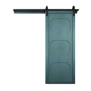 30 in. x 84 in. The Harlow III Caribbean Wood Sliding Barn Door with Hardware Kit in Stainless Steel